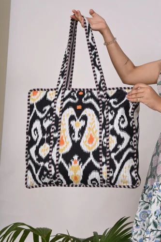 Printed Cotton Tote Bag with Two Shoulder Handles