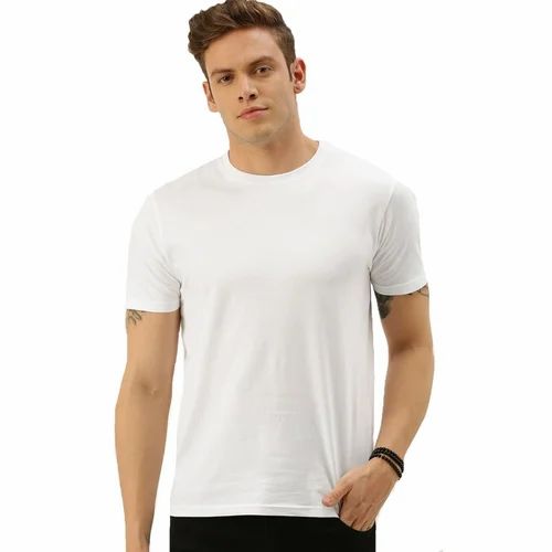 Round Neck Men Poly Cotton T-Shirt, 180 GSM