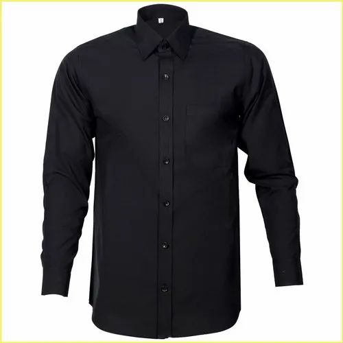 Unibest Polyester Cotton Blended Mens Black Formal Shirt, Machine wash, Size: S-xl