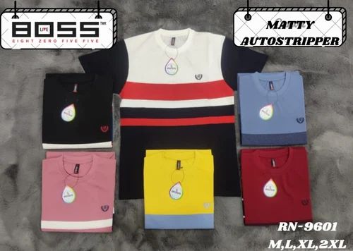 Round Neck Poly Cotton Men T Shirts, GSM: 200 GSM