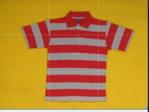Mens Striped Collar T Shirt