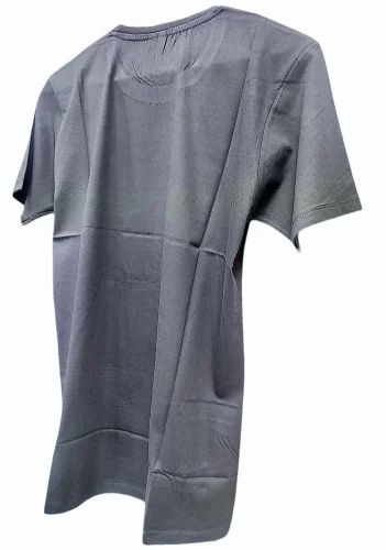 Poly Cotton Plain Grey Mens Round Neck T Shirt