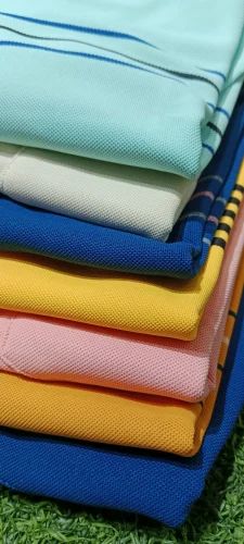 Men Poly Cotton T Shirt, Polo Neck
