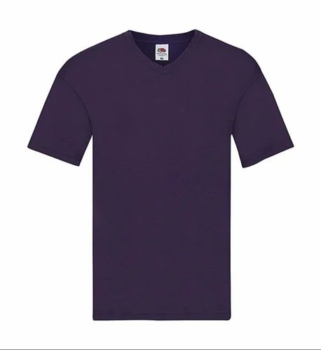 Cotton Plain Men V Neck T Shirts, Medium