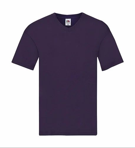Cotton Plain Men V Neck T Shirts, Large