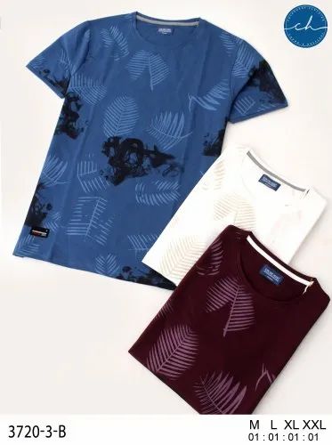 Cotton Printed Men Graphic Tshirt, Round Neck