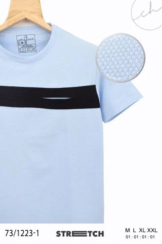 Half Sleeves Plain Lycra T Shirts For Men