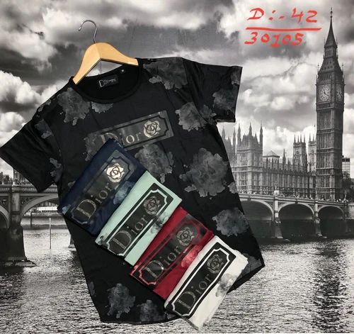 Branded Casual Round Neck Designer T Shirts Wholesale Only, Half Sleeve