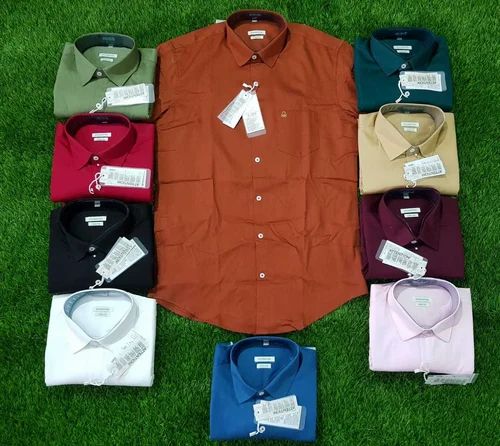 Collar Neck Casual Wear Plain Branded Formal Men'S Shirts