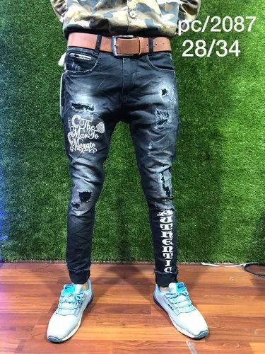 Regular Fit Men Printed Denim Jeans
