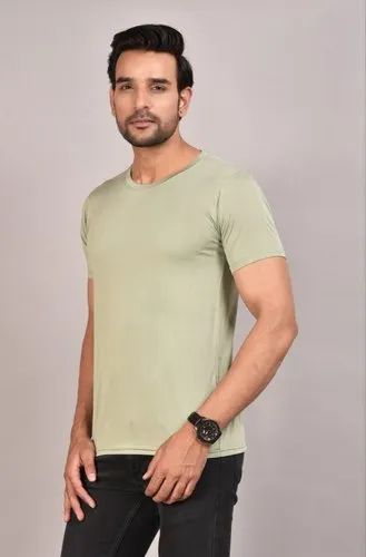 Round neck Lycra T Shirts For Men, 180 GSM