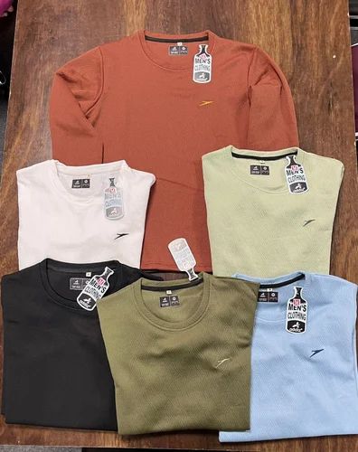 Plain Cotton Mens Premium Jacquard T Shirt