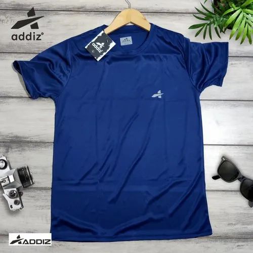Half Sleeves Plain Lycra T Shirts For Men, Neck Type: Round, Color: Multicolor