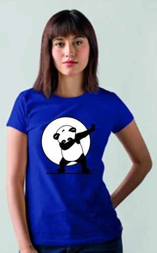 Full Sleeve Panda Ladies Cotton T-Shirt, Daily Wear