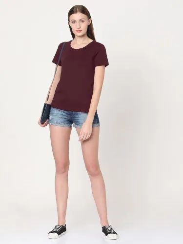 Wine Girls Plain T Shirt