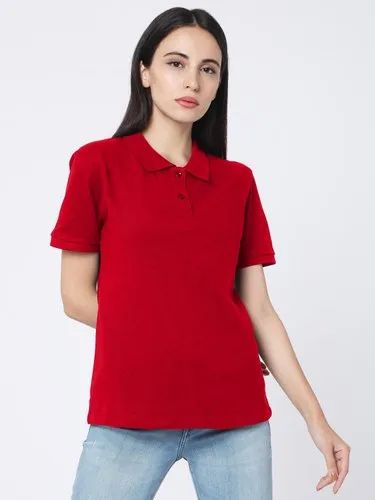 Half Sleeve Women Polo T-Shirt, Size: XS to XXL