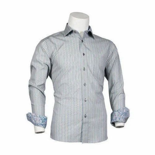 Mens Striped Formal Shirts, Cotton