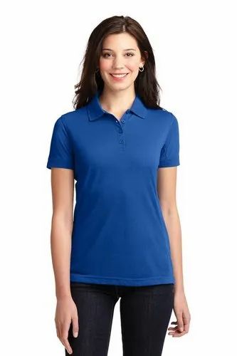 Half Sleeve Ladies Polo Neck T-Shirt, Size: S, M, L, XL, XXL