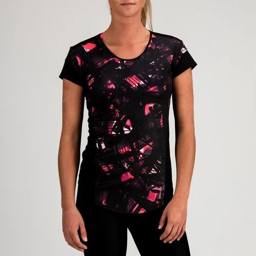 Polyester Half Sleeve Women's Digital Printed T-Shirt