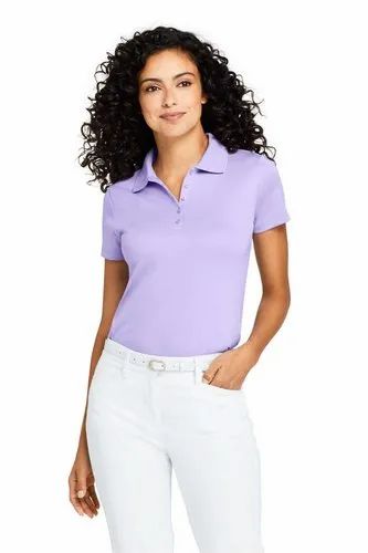 Lycra Cotton Half Sleeve Women's Corporate T-Shirt