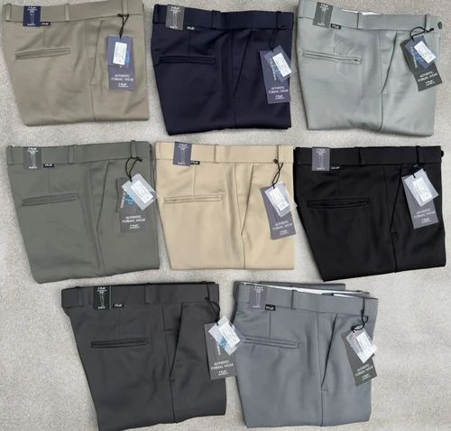 Dobby heavy Lycra Gray Mens Formal Pants