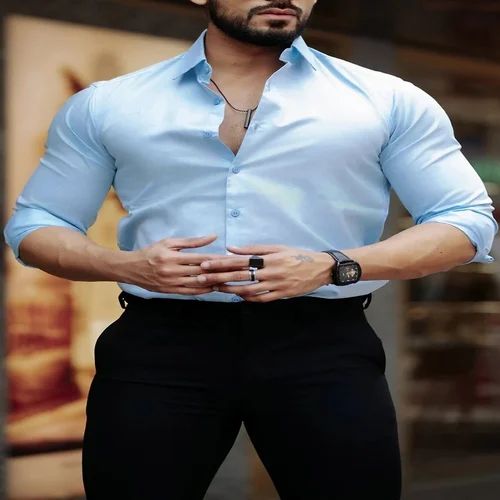Third Party Mens Cotton Satin Shirt