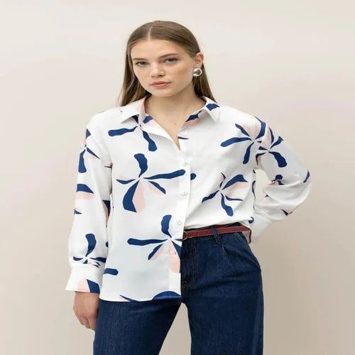 Womens Printed Shirt, Cotton