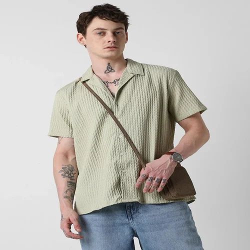 Third party men texture shirt