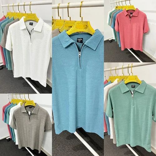 Downshoulder polo, Fabric: Satin