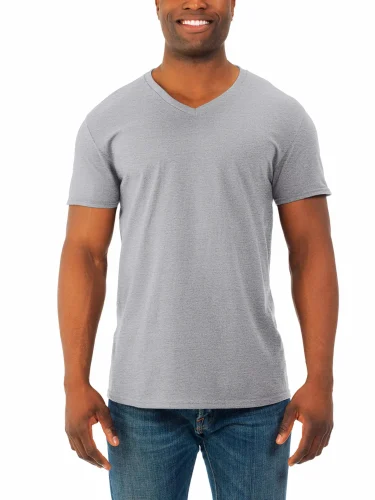 Half Sleeve Mens V Neck T Shirt, 100% Cotton
