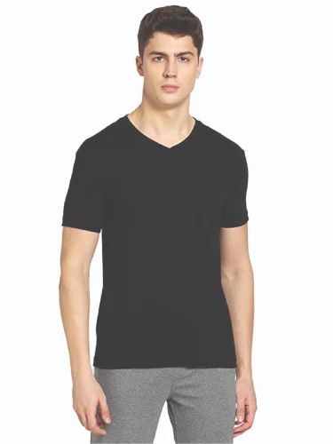 Plain Cotton V Neck Men T Shirt, XXL