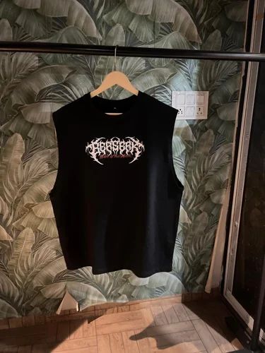 Round Neck Black Men Tank Top, GSM: 100 GSM