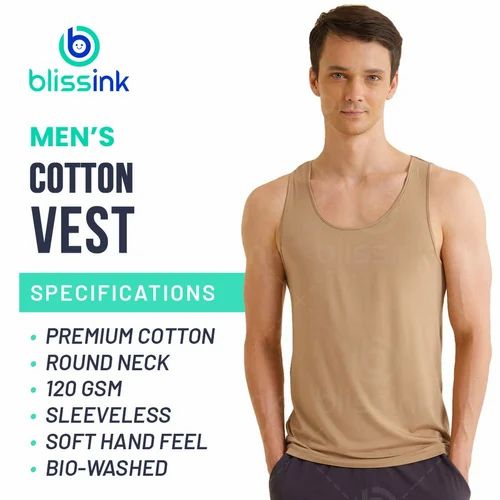 Plain Sports Sandos / Tank Top / Vests for Men, Round Neck