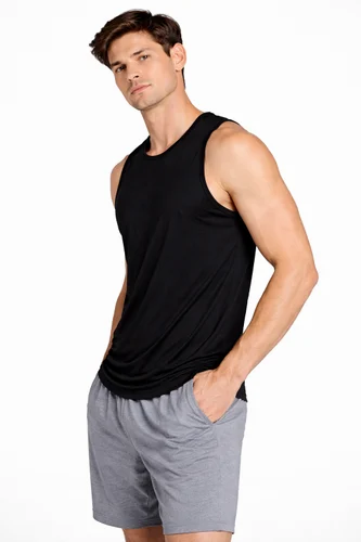 Round Neck Cotton Blend Sports Sandos Tank Top Vests for Men, GSM: 120 GSM