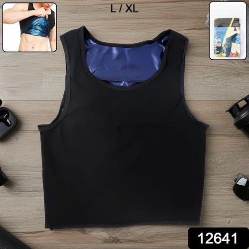 Mens Slim Fit Neoprene Sweat Shaper Tank Top L/XL 12641