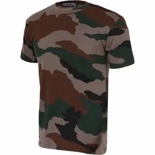 Half Sleeves Cotton Camouflage Military T-Shirt
