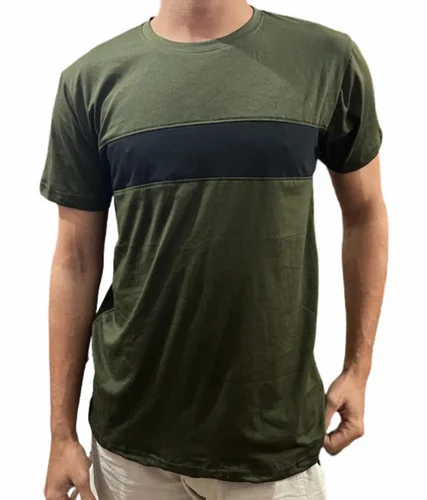 Plain Round Neck Men Hosiery T Shirt, Small