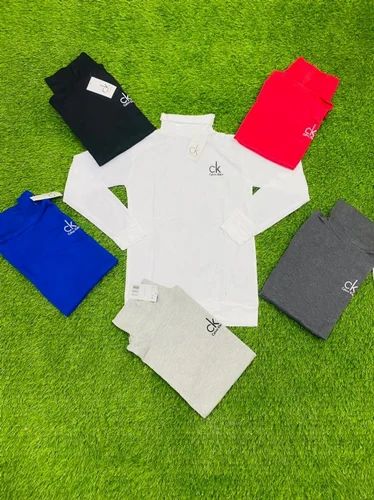Plain Hosiery Mens High Neck T Shirts
