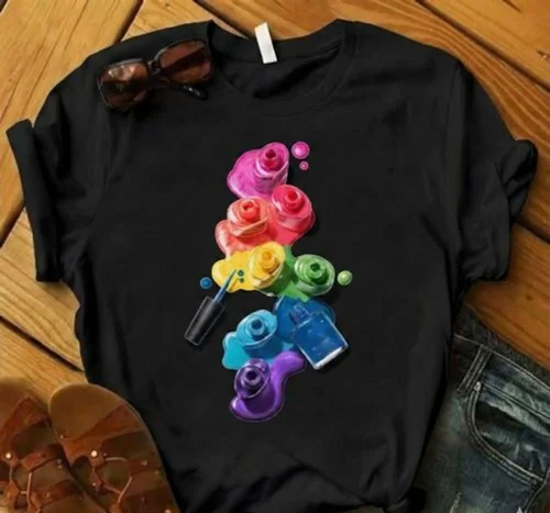Polyester Printed Ladies 3d Tshirts, Round Neck
