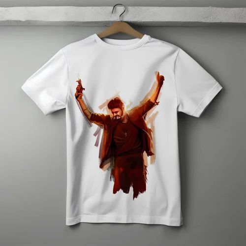 Men White 3D Printed T Shirt