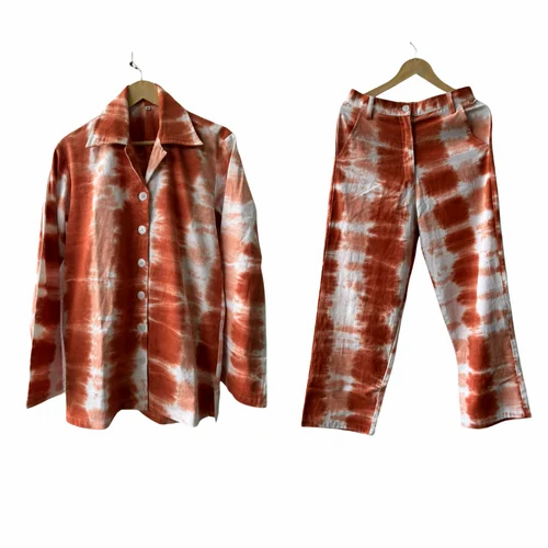 Ladies Cotton Long Shirt Pant Set