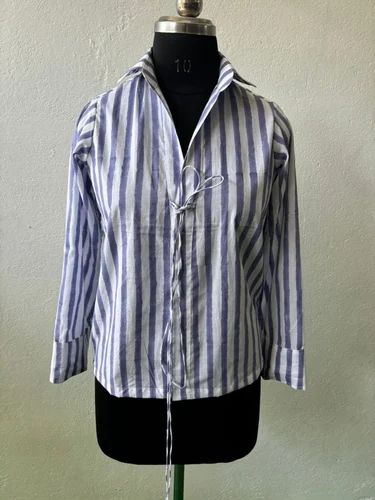 Ladies lining Handblock Shirt, Casual