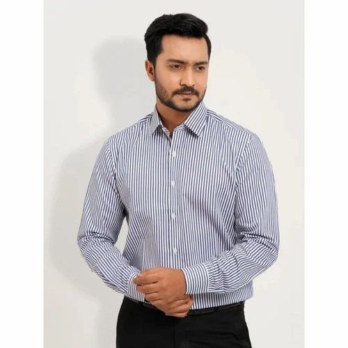 Cotton Men Formal Striped Shirts