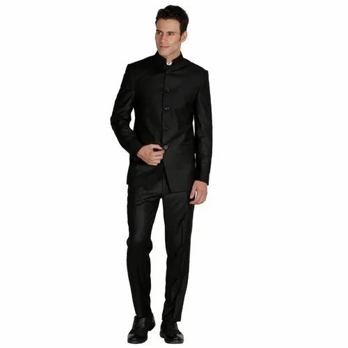 Black Mens Designer Jodhpuri Suit
