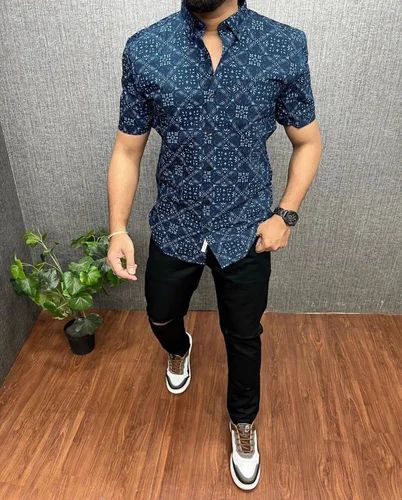 Mens Shirt, Cotton, Printed