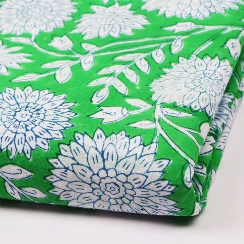 Ladies Cotton Kurtis Fabric Block Printed manufacturer, Floral