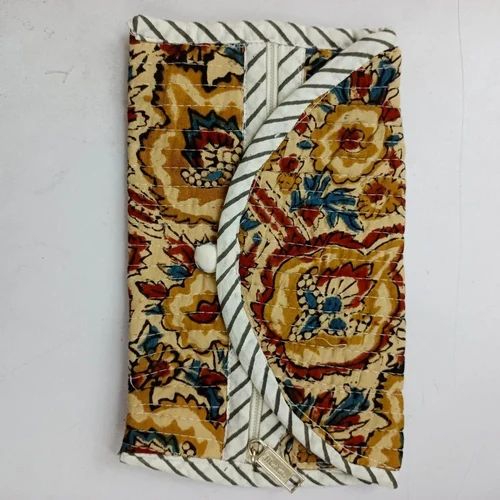 Multicolor Cotton Block Print Quilted Jewellery Pouch, For Girls, Potli Button