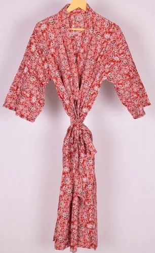 Cotton Floral Printed Bridesmaid Cotton Stylish Cover Up Long Kimono