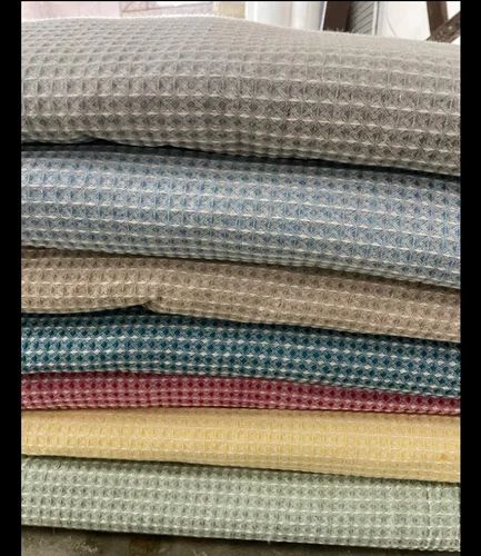 Waffle honeycomb solid cotton fabric 100%, Multicolour