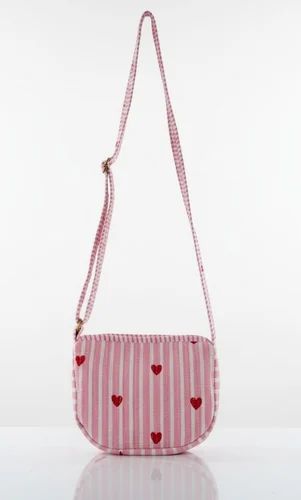 Unisex Cotton Crossbody Sling Bag With Adjustable Strap
